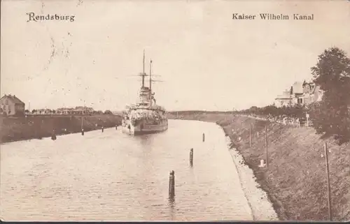 AK Rendsburg Kaiser Wilhelm Kanal, gelaufen 1907