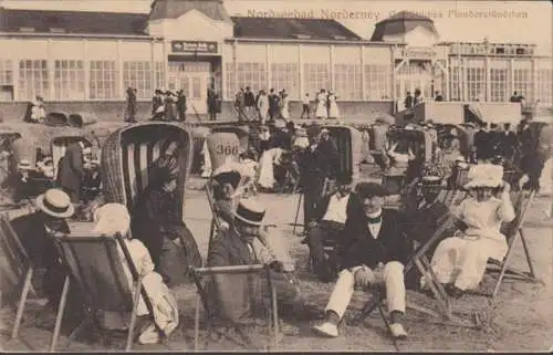 AK Mer du Nord Bad Norderney Confortable poste de train de la passerelle, couru 1914