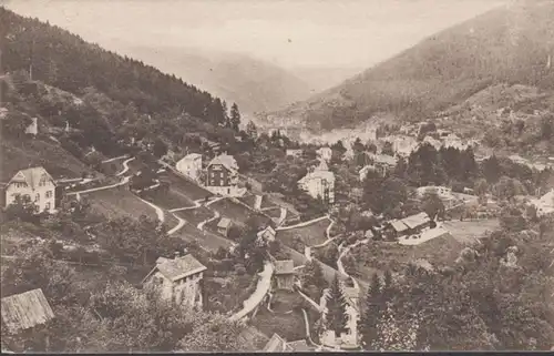 AK Wildbad Blick auf den Charlottenweg, gelaufen 1922