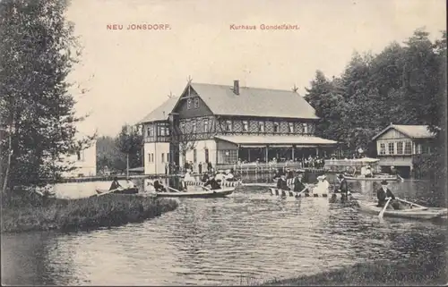 AK Jonsdorf Kurhaus Gondelfahrt, gelaufen 1909