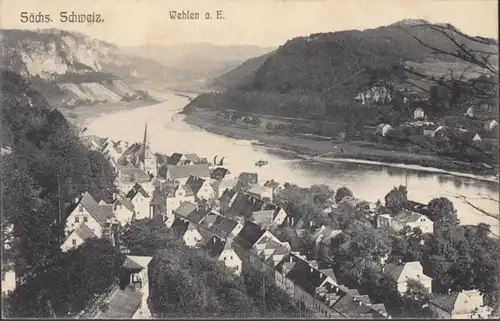 AK Wehlen Vue de la ville, couru en 1906