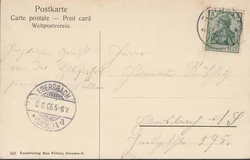 AK Wehlen Stadtansicht, gelaufen 1906