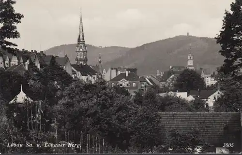 AK Löbau Löbauer Berg Stadtansicht, gelaufen 1932