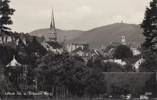 AK Löbau Lölbauer Montagne Vue de la ville, couru en 1932