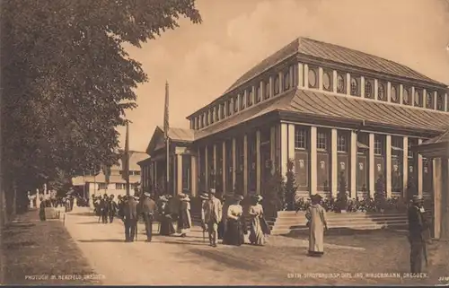 AK Dresde hygiène exposition pavillon autrichien d'État 1911, incurvée