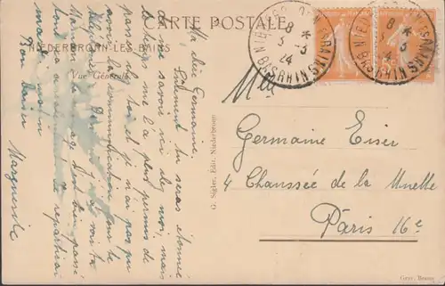 CPA Niederbronn-les-Bains Vue Générale, circulé 1924