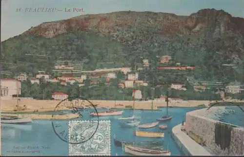 CPA  Beaulieu sur Mer Le Port, circulé 1906