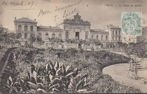 CPA Oran Le Palais de Justice, circulé 1907