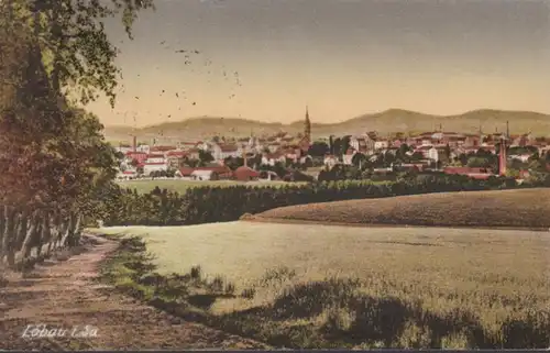 AK Löbau Vue panoramique, couru 1924