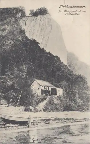 AK Stubbenkammer Fischerhütten Königsstuhl, gelaufen 1906