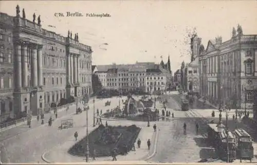 AK Berlin Schloßplatz, gelaufen 1914