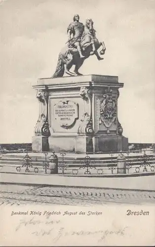 Dresden Denkmal König Friedrich August des Starken, ungelaufen