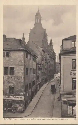 AK Dresden Brühl'schen Terrasse et Eglise féminine, incurvée