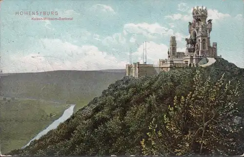 AK Hohensyburg Kaiser Wilhelm Denkmal Bahnpost, gelaufen 1911