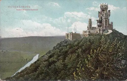 AK Hohensyburg Kaiser Wilhelm Monument Bahnpost, couru 1911