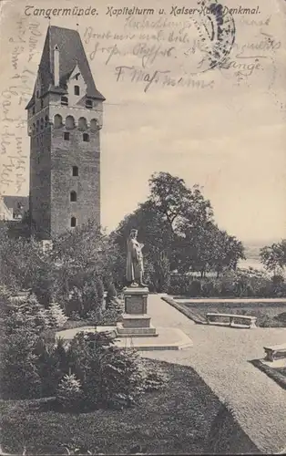 AK Tangermünde Chapitre tour et l'empereur Karl Monument, couru