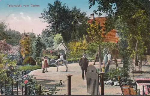 AK Burg b. Bremen Gärdes Hotel Teilansicht vom Garten, gelaufen 1912