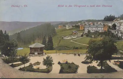 AK Oberhof Blick in den Ohragrund und nach dem Oberland, gelaufen 1910