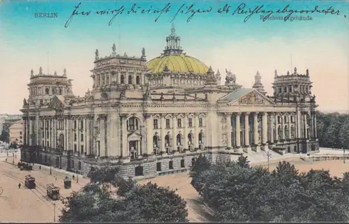 AK Berlin Reichtagsbau, a couru 1910