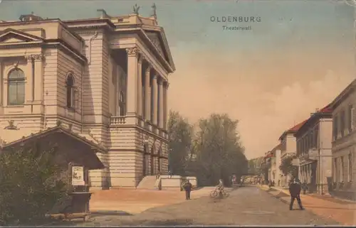 AK Oldenburg Theaterwall, gelaufen 1906