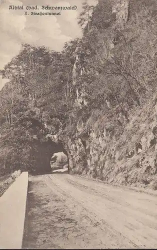 AK Albtal Straßentunnel Bahnpost, gelaufen 1925