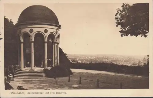 AK Wiesbaden Aussichtsturm auf dem Neroberg, gelaufen 1914