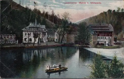 AK Lauenhainer Mühle Feldpost, couru en 1918