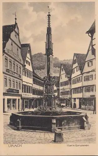 AK Urach Marktbrunnen, couru en 1932