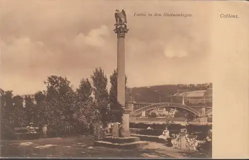 AK Koblenz Partie in den Rheinanlagen, ungelaufen