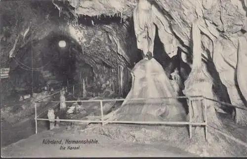 AK Rübeland Hermannshöhle Die Kanzel, gelaufen 1920