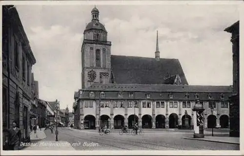 AK Dessau Mariekirche avec Buden, couru en 1932