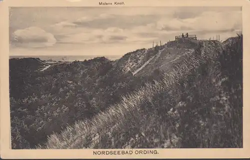 AK Nordseebad Ording Malens Knoll, gelaufen 1916