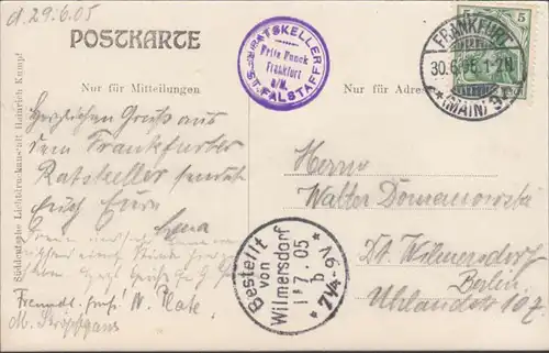 AK Frankfurt Ratskeller Wallbeschild, couru 1905