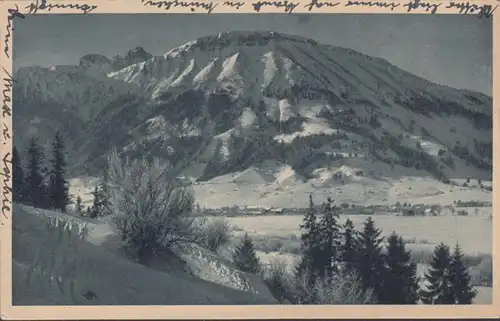 AK Pfronten Steinach avec Breitenberg hiver dans l'Allgäu, couru 1927