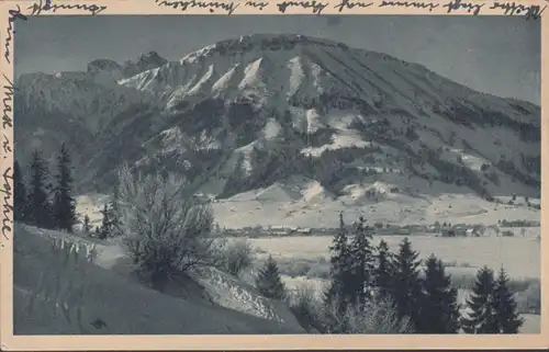 AK Pfronten Steinach mit Breitenberg Winter im Allgäu, gelaufen 1927