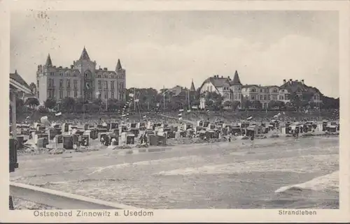 AK Ostseebad Zinnowitz Strandleben, gelaufen 1926