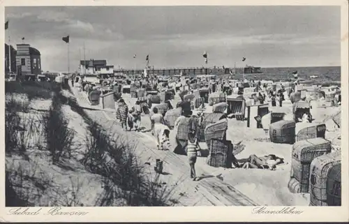 AK Seebad Bansin vie de plage, couru 1935