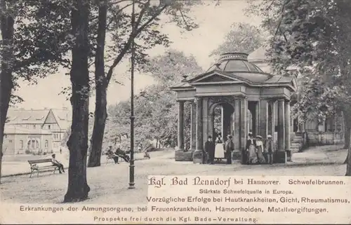 AK Bad Nenndorf Schwefelbrunnen, gelaufen 1906