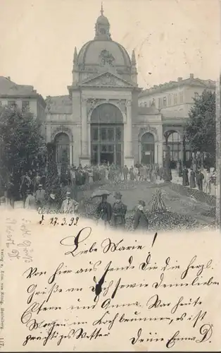 AK Wiesbaden Kochbrunnen, gelaufen 1899