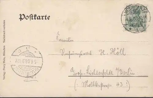 AK Konstanz Mehrbildkarte, gelaufen 1908