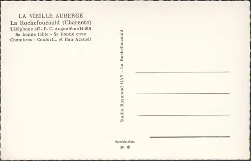 CPA La Vieille Auberge La Rochefoucauld, non circulé