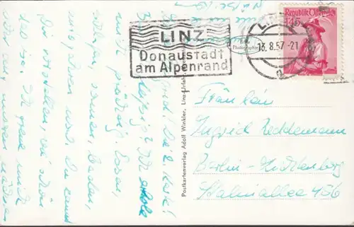 AK Linz a.d. Donau Pöstlingberg, gelaufen 1957