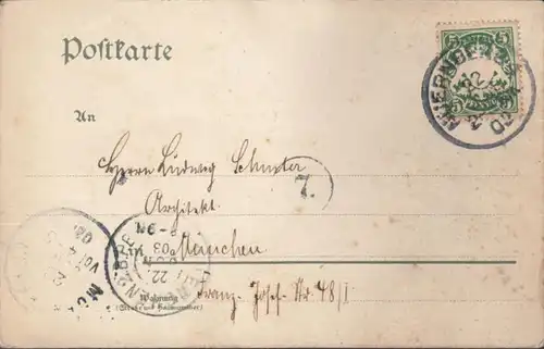 AK Nürnberg Partie an der Pregnitz, gelaufen 1903