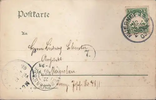 AK Nuremberg partie à la Pregnitz, couru en 1903