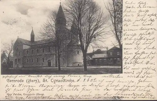 AK Gernrode St. Cyriacikirche, gelaufen 1902