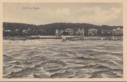 AK Binz auf Rügen Strandansicht, ungelaufen