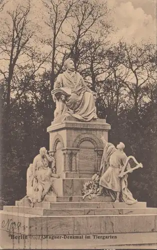 AK Berlin Wagner Denkmal, gelaufen 1924