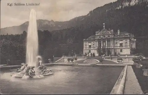 AK Schloss Linderhof Feldpost, gelaufen 1917