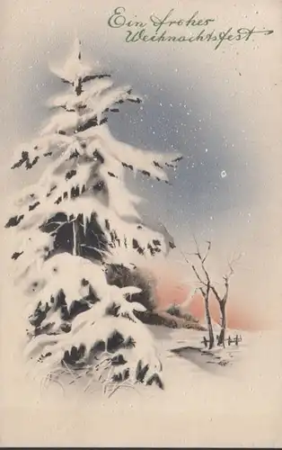 AK Ein frohes Weihnachtsfest, gelaufen 1914
