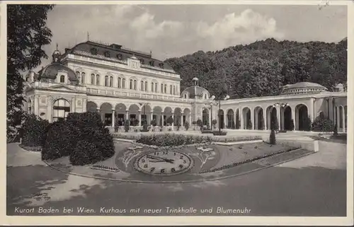 AK Baden bei Wien Kurhaus mit neuer Trinkhalle, gelaufen 1935